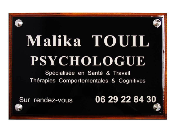 Plaque pro sur socle bois