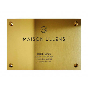 Plaque laiton avec logo