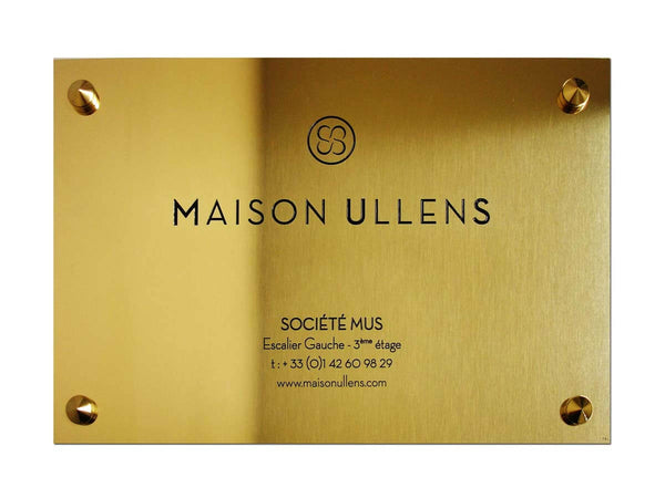 Plaque laiton avec logo