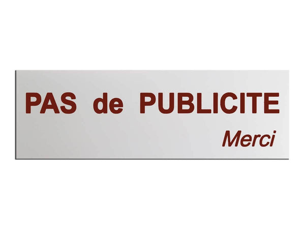 Plaque Stop pub blanche