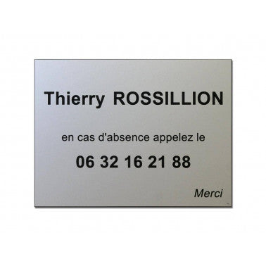 Plaque signalétique Absence