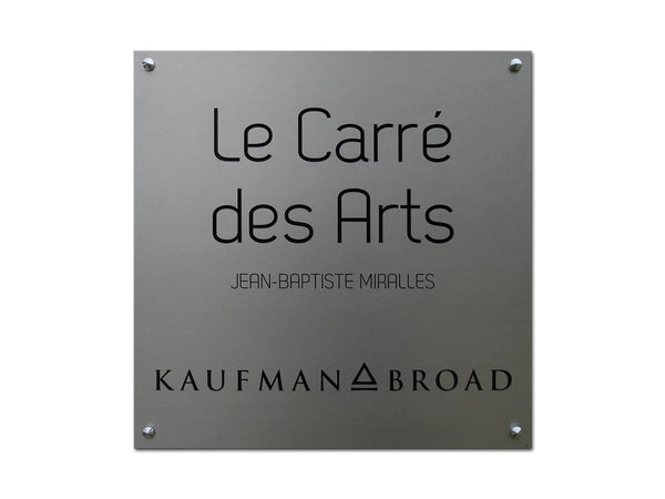 Plaque de résidence avec logo