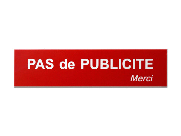 Plaque Stop Pub rouge