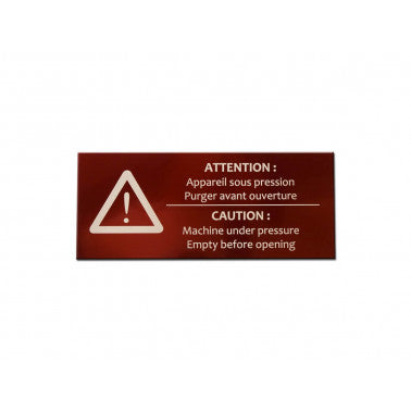 Signalétique de danger pour machine