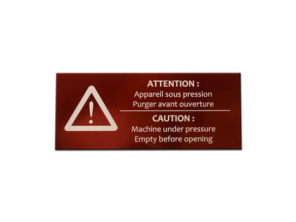 Signalétique de danger pour machine