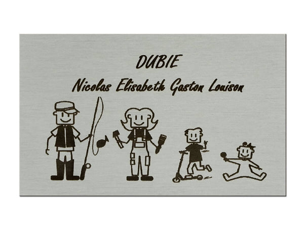 Plaque famille en dessin