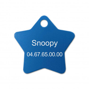 Médaille chien petite étoile alu