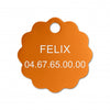 Médaille chat petite fleur alu