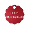 Médaille chat petite fleur alu