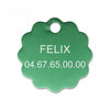 Médaille chat petite fleur alu