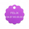 Médaille chat petite fleur alu