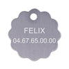 Médaille chat grande fleur alu