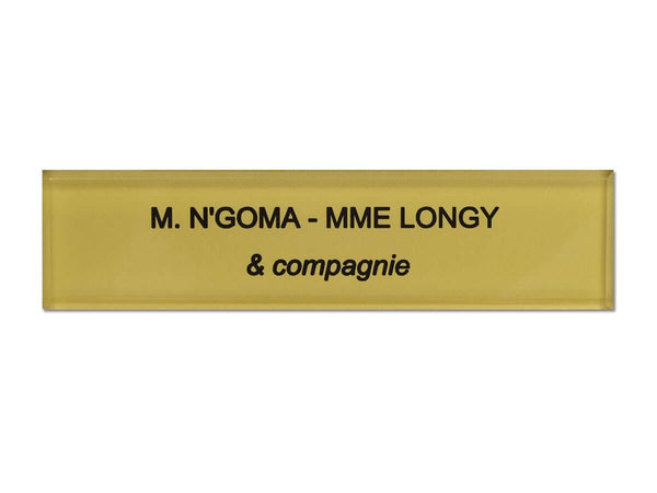 Plaque boite aux lettres or