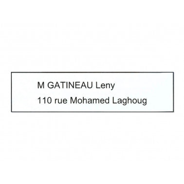 Plaque gravée avec adresse