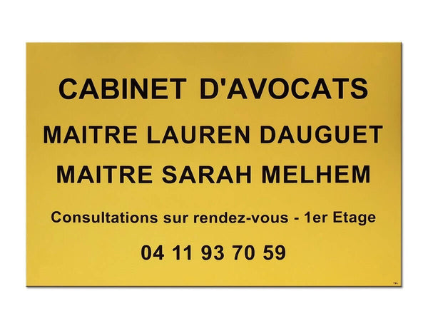 Plaque cabinet d'avocats