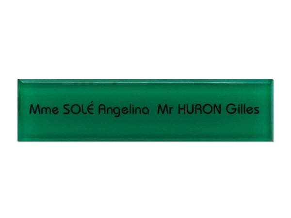 Plaque boite aux lettres verte
