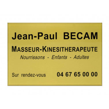 Plaque kinésithérapeute