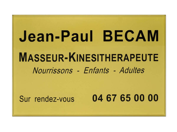 Plaque kinésithérapeute
