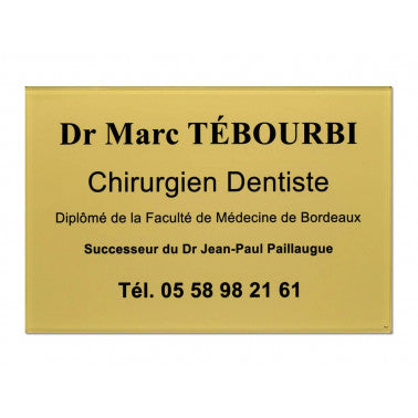 Plaque dentiste succession