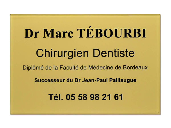 Plaque dentiste succession