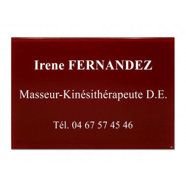 Plaque pro masseur kiné