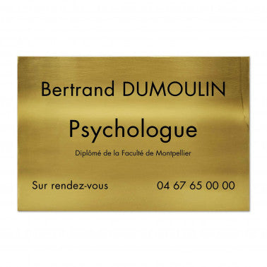 Plaque Psychologue en Laiton
