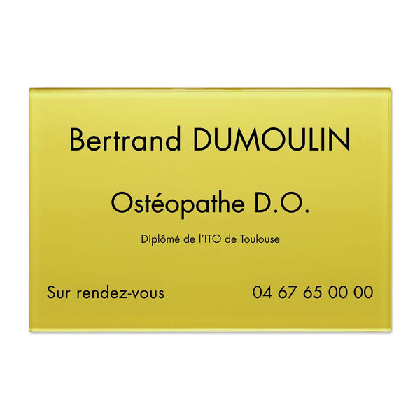 Plaque Ostéopathe en Plexiglass