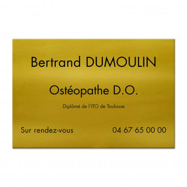 Plaque Ostéopathe en Aluminium
