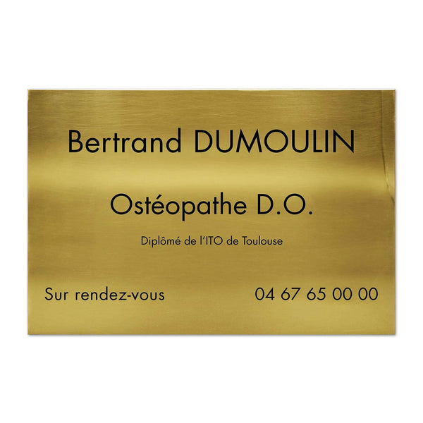 Plaque Ostéopathe en Laiton