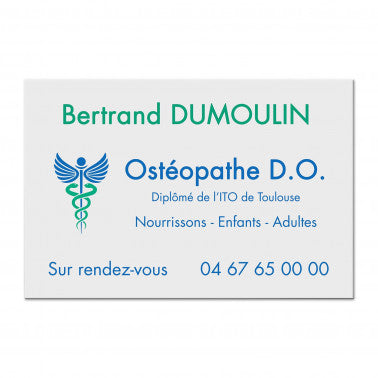 Plaque Ostéopathe en Dibond quadri