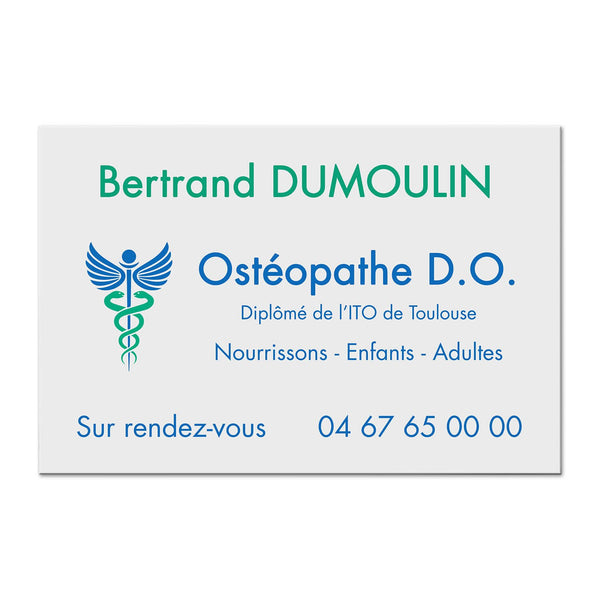 Plaque Ostéopathe en Dibond quadri