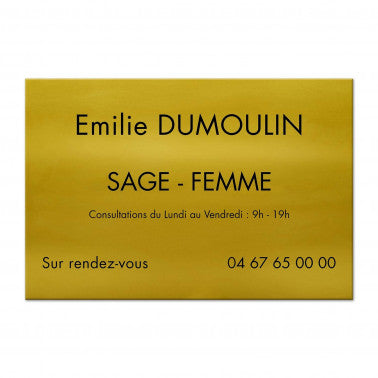 Plaque Sage-femme en Aluminium