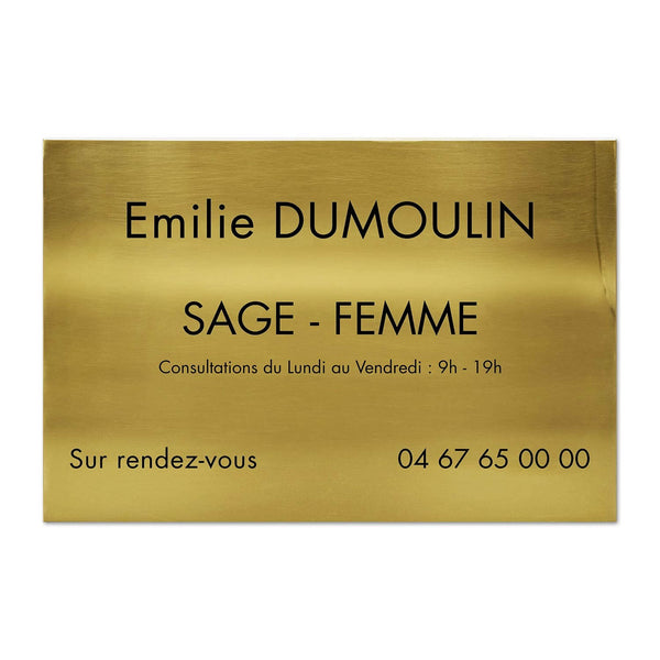 Plaque Sage-Femme en Laiton