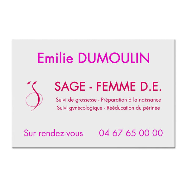 Plaque Sage-femme en Dibond quadri