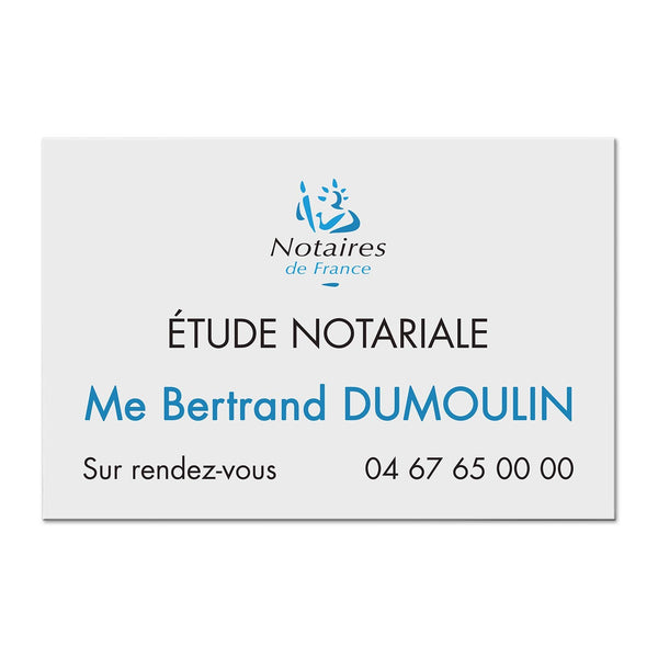 Plaque Notaire en Dibond quadri