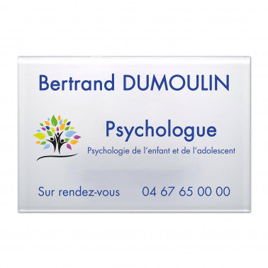 Plaque psychologue en Plexi quadri