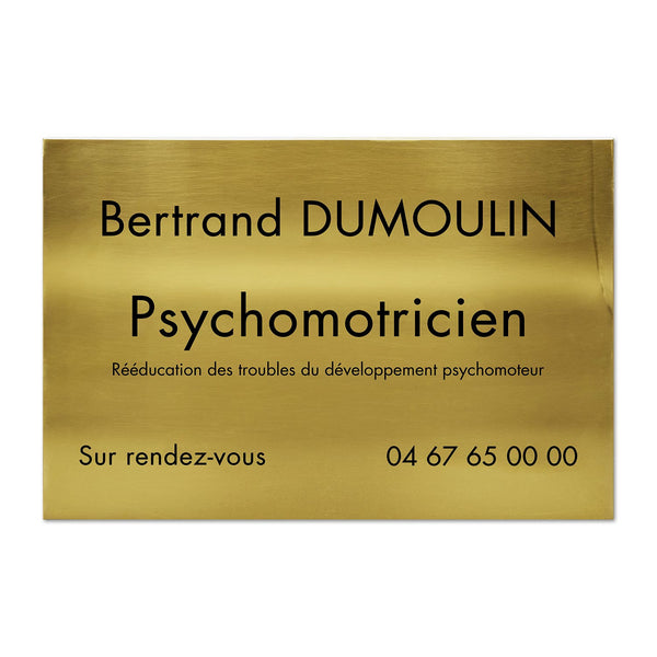 Plaque Psychomotricien en Laiton