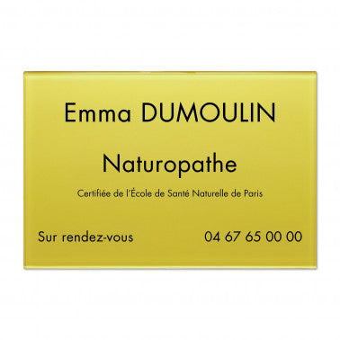 Plaque Naturopathe en Plexiglass