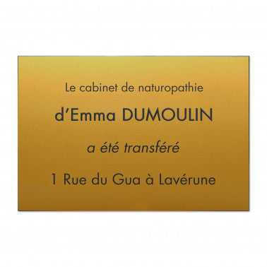 Plaque Naturopathe en Plastique