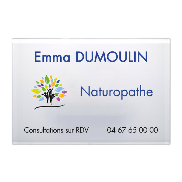 Plaque Naturopathe en Plexi quadri