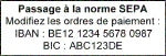 Tampon encreur avec IBAN et BIC