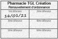 Exemple tampon renouvellement d'ordonnance