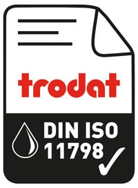 Visuel norme DIN ISO 11798 pour l'encre Trodat