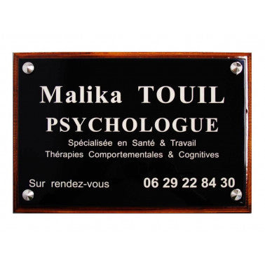 Plaque pro sur socle bois