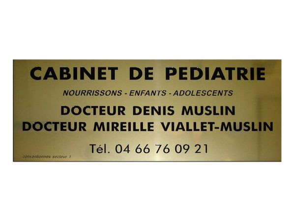 Plaque pro pour pédiatre