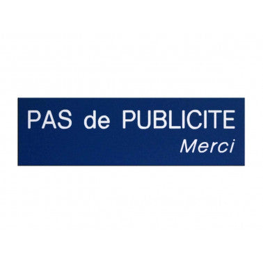 Plaque Stop Pub bleue