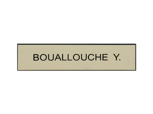 Plaque nominative