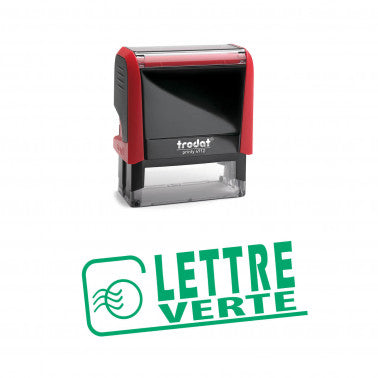 Tampon Lettre verte avec logo