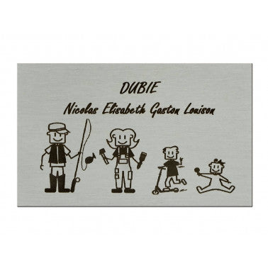 Plaque famille en dessin