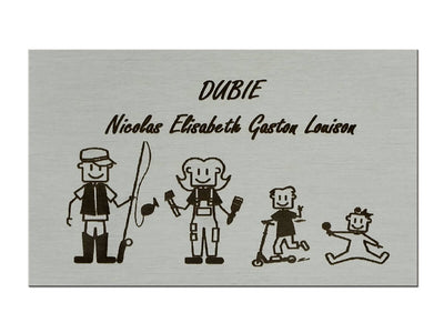 Plaque famille en dessin